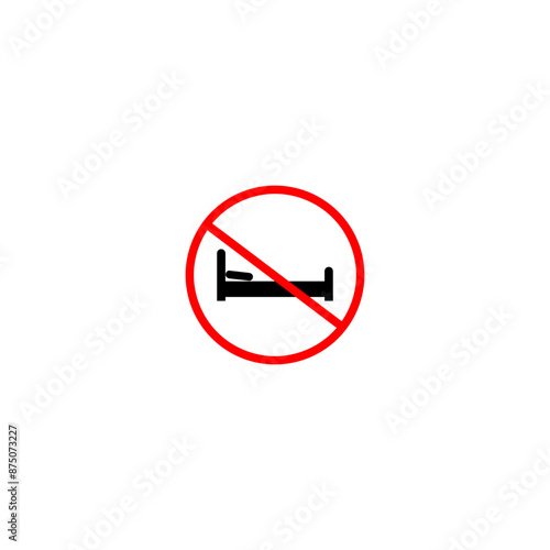 Free Download No sleeping icon on white background. sleeping is not allowed here sign. - GFXLoad