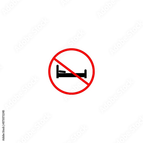 Free Download No sleeping icon on white background. sleeping is not allowed here sign. - GFXLoad