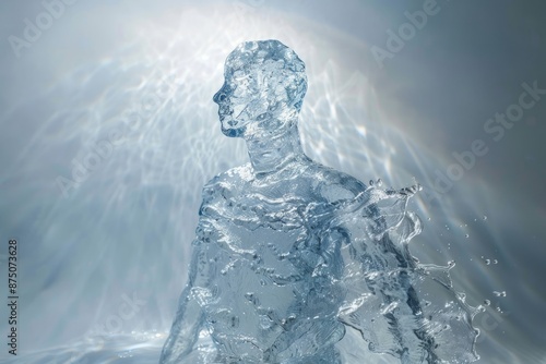 transparent human body shape , filled of water , show important of water concept , health concept
