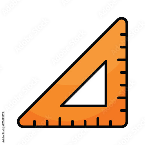 Tool for measurement or calculating length, premium icon of ruler, triangular scale vector