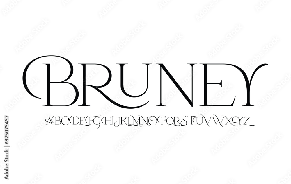 © Dotxperts - Bruney font for logo and headline. Isolated vector typeset © Dotxperts - Bruney font for logo and headline. Isolated vector typeset