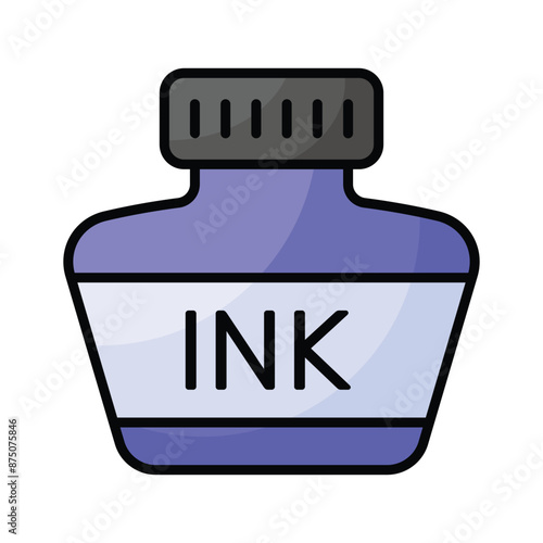 Check this carefully crafted vector of inkpot in modern style