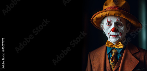 Portrait of a beautiful clown boy.