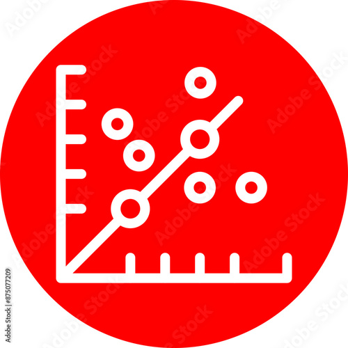 Scatter Graph Vector Line White Circle Red photo