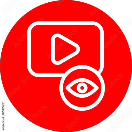 Video views Vector Line White Circle Red