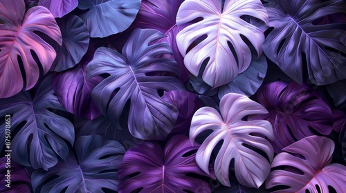 A purple background with many purple leaves © Tatiana