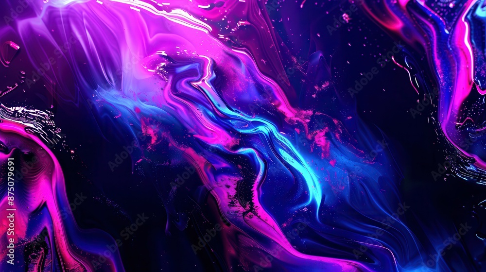 Fluorescent abstract patterns on a dark background with neon colors, artistic and dynamic look Fluorescent abstract patterns on a dark background with neon colors, artistic and dynamic look