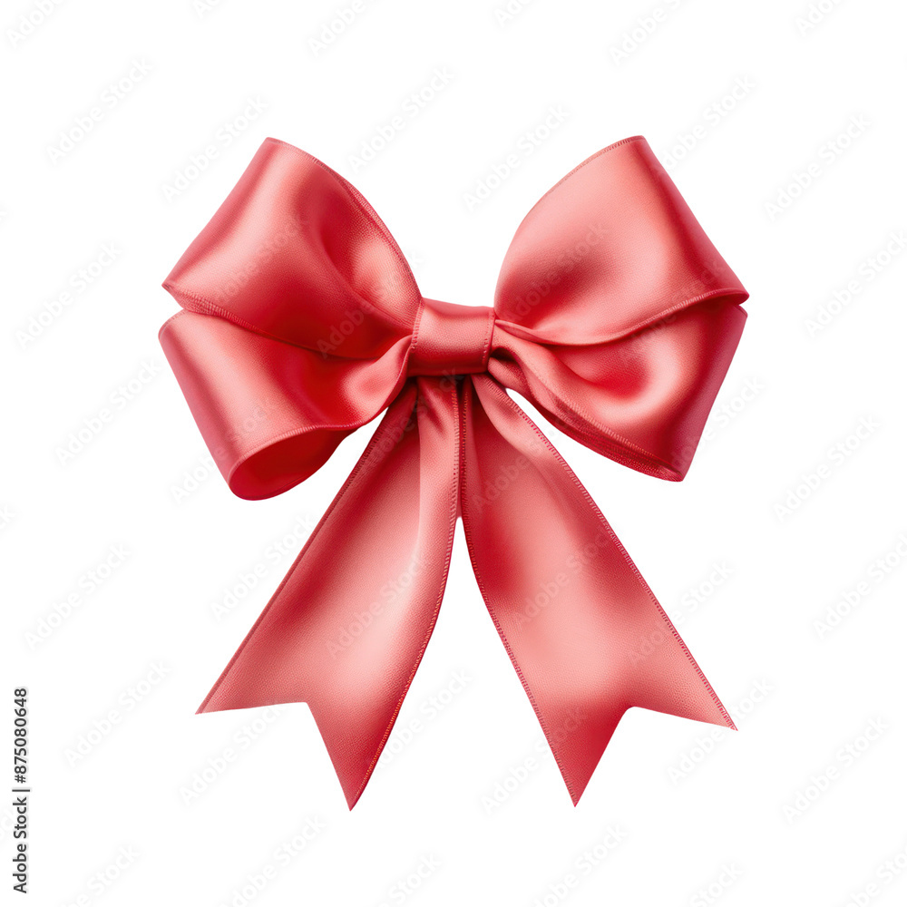 Red ribbon bow isolate on transparent png.
Red ribbon bow isolate on transparent png.