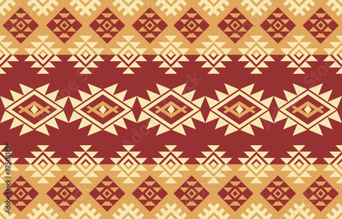 Ethnic Geometric Design.Ethnic Pattern in tribal, folk embroidery abstract art colorful. ornament print. Ethnic Geometric Design for wallpaper,carpet, clothing, fashion, fabric.