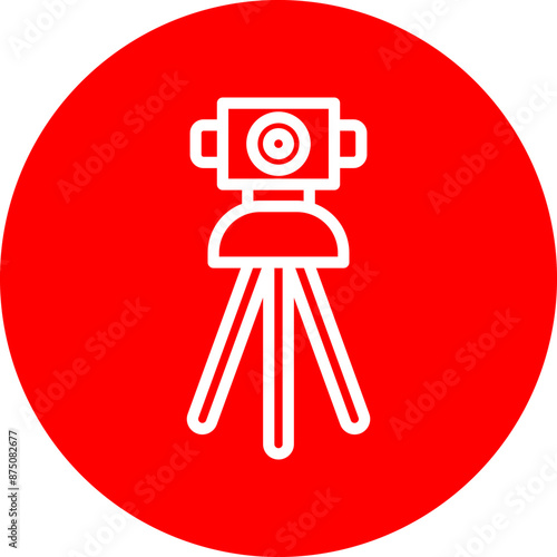 Theodolite Vector Line White Circle Red