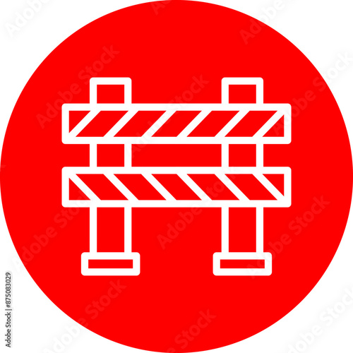 Barrier Vector Line White Circle Red