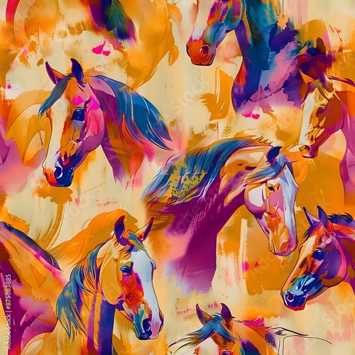 Colorful Horse Design for Equestrian-themed Products photo