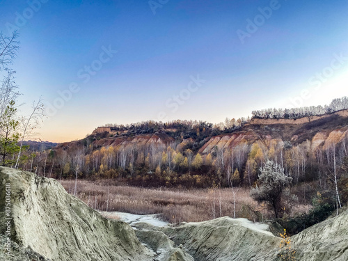 autumn in the career, landscape in the mountains in winter. landscape with snow. landscape in the mountains. 
