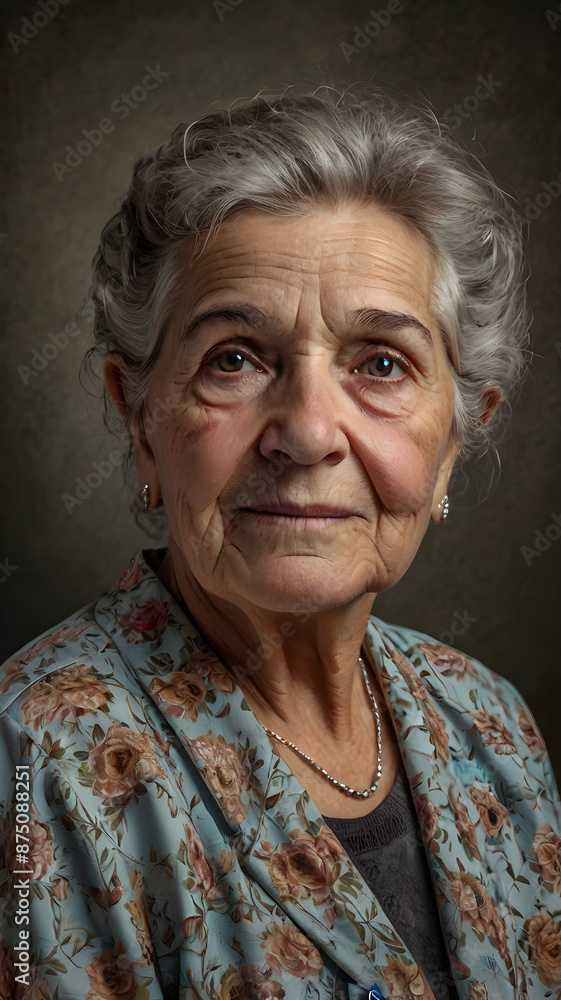 portrait of an elderly woman from France portrait of an elderly woman from France