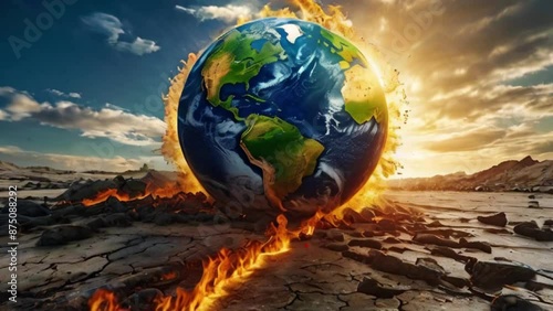 Concept of global warming, climate change.