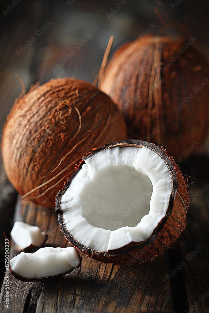 Tropical goodies. Tasty coconuts Tropical goodies. Tasty coconuts