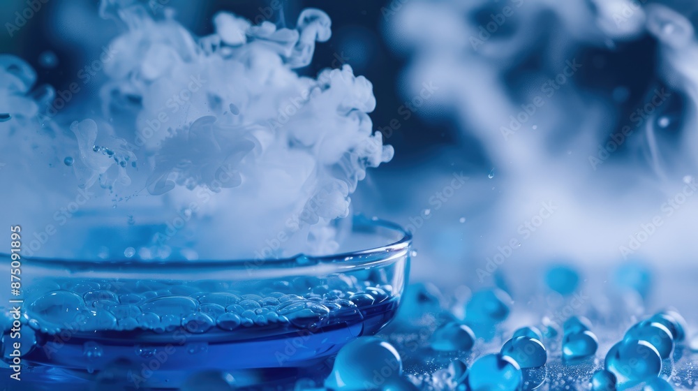 Preheating material for chemical tests on blue Preheating material for chemical tests on blue