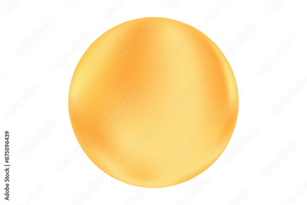 Cute 3d gold circle glowing shape with gradient texture, aesthetic yellow oil bubble, isolated transparent background, for websites, cosmetics presentations, logo, identity, flyers, posters. Cute 3d gold circle glowing shape with gradient texture, aesthetic yellow oil bubble, isolated transparent background, for websites, cosmetics presentations, logo, identity, flyers, posters.