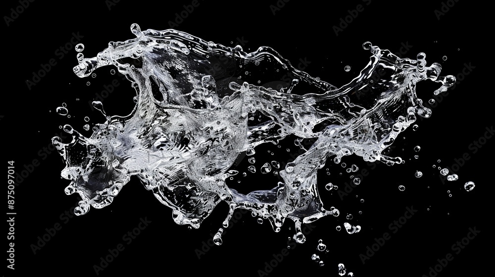 Obraz premium Abstract Water Splash Element Design on Black Background, Vector Illustration for Graphic Design and Web Banners