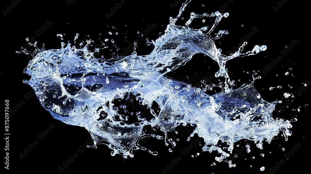 Abstract Water Splash Element Design on Black Background, Vector Illustration for Graphic Design and Web Banners Abstract Water Splash Element Design on Black Background, Vector Illustration for Graphic Design and Web Banners