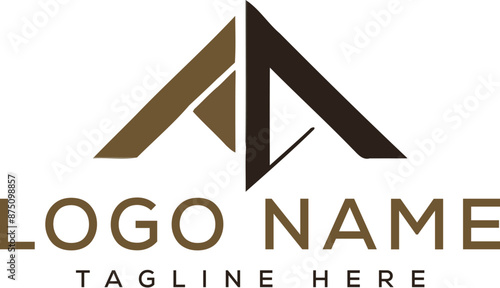 Luxury real estate company logo design template. AI generative.