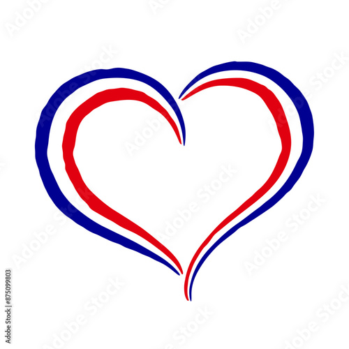 french flag heart shaped or heart with the colors of the french flag