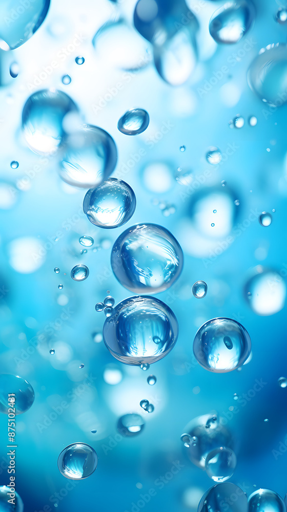 Digital blue bubble skin care products abstract poster web mobile phone background Digital blue bubble skin care products abstract poster web mobile phone background