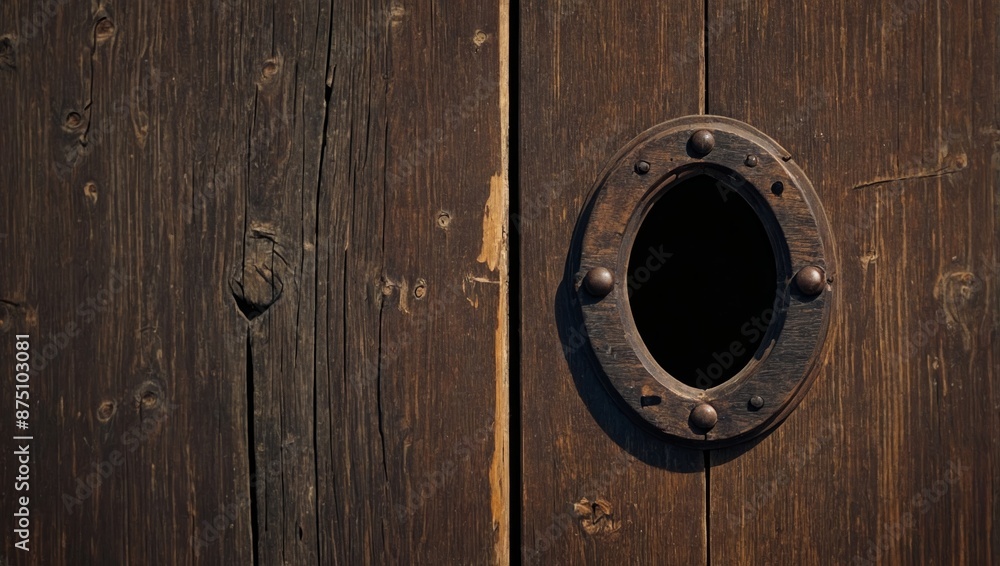A high resolution graph of a keyhole on an old wooden door, with a view inside showing a fantastical A high resolution graph of a keyhole on an old wooden door, with a view inside showing a fantastical