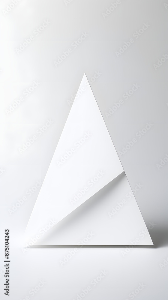 Fototapeta premium Digital white minimalist origami art abstract poster mobile background