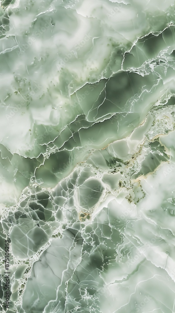 Fototapeta premium Seamless Light Green and White Marble Texture