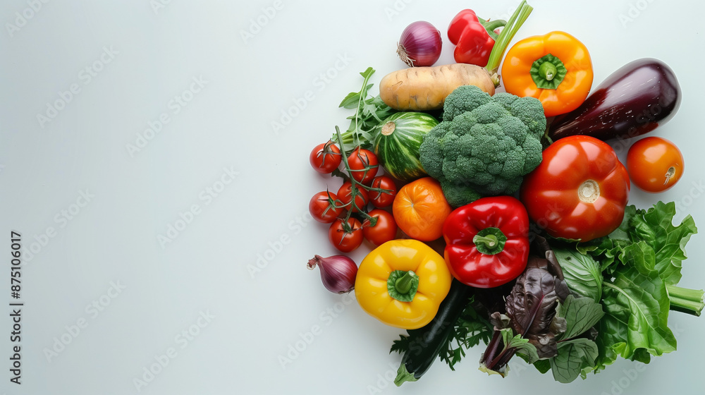 front view vitamin color grading group of vegetable wallpaper, plain white background HD 8K front view vitamin color grading group of vegetable wallpaper, plain white background HD 8K