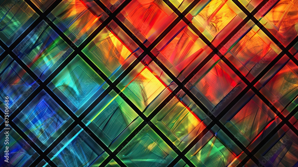A colorful pattern of squares and rectangles A colorful pattern of squares and rectangles