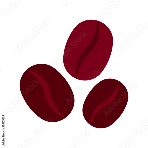 Roasted coffee beans. Icon minimalist style. Coffee concept, breakfast, coffee production, coffee house, menu. Stylized flat vector. Isolated