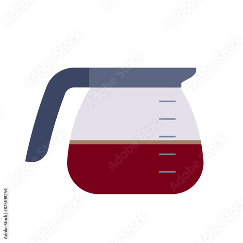 Coffee jug. Glass carafe for coffee maker. Icon minimalist style. Coffee concept, breakfast, coffee-break, cafe, coffee house. Stylized flat vector. Isolated
