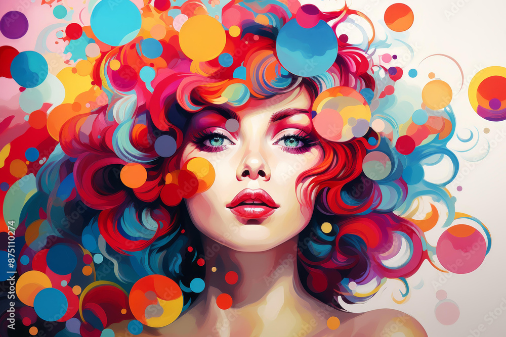 Explore a vibrant universe with a whimsical pop art girl. Explore a vibrant universe with a whimsical pop art girl.