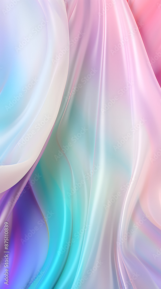 Fototapeta premium Digital color transparent gradient holographic glass abstract poster mobile phone background