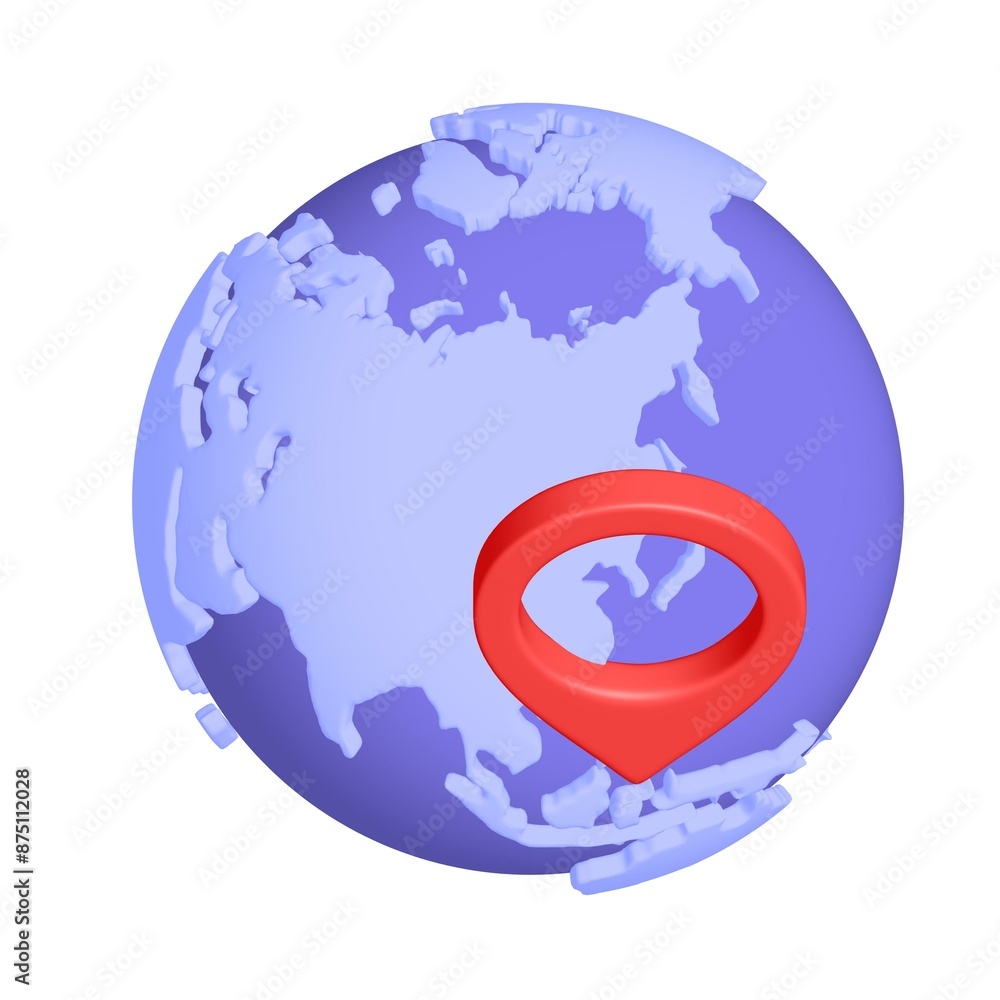 Geo mark pointer on planet earth. Navigation concept Geo mark pointer on planet earth. Navigation concept