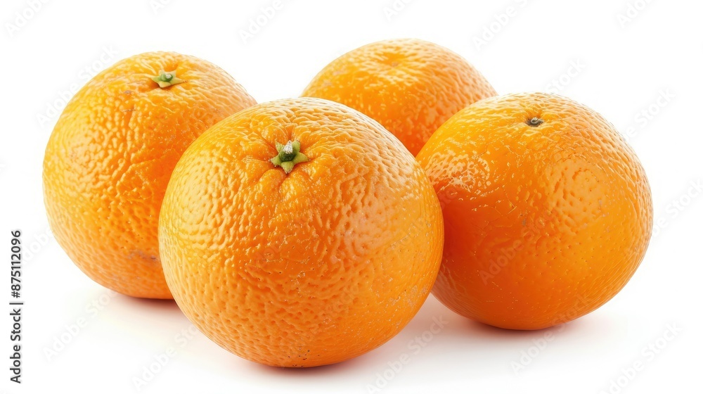 Fresh whole oranges isolated on a clean white background. Perfect for natural food concepts. Fresh whole oranges isolated on a clean white background. Perfect for natural food concepts.