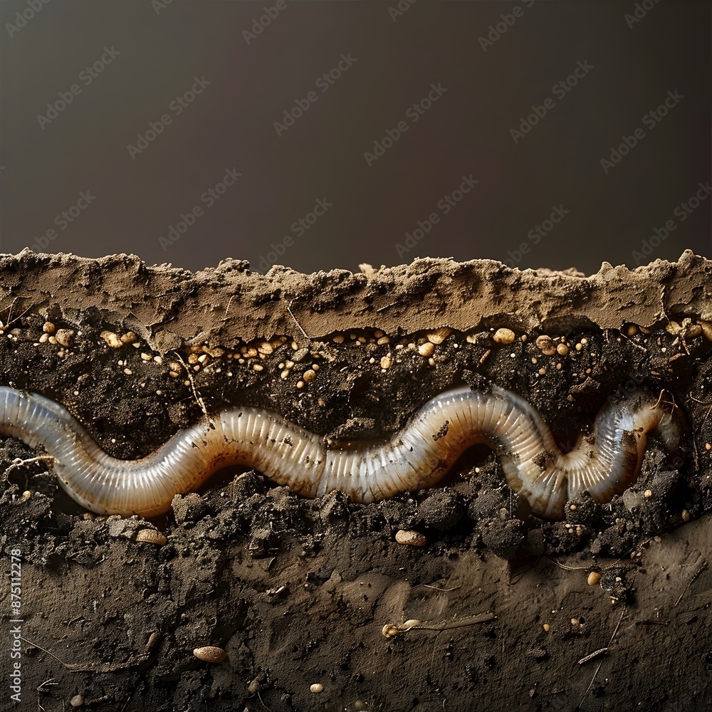 Cross section of Soil Revealing Intricate Earthworm Tunnel Network Illustrating and Ecosystem Role Cross section of Soil Revealing Intricate Earthworm Tunnel Network Illustrating and Ecosystem Role