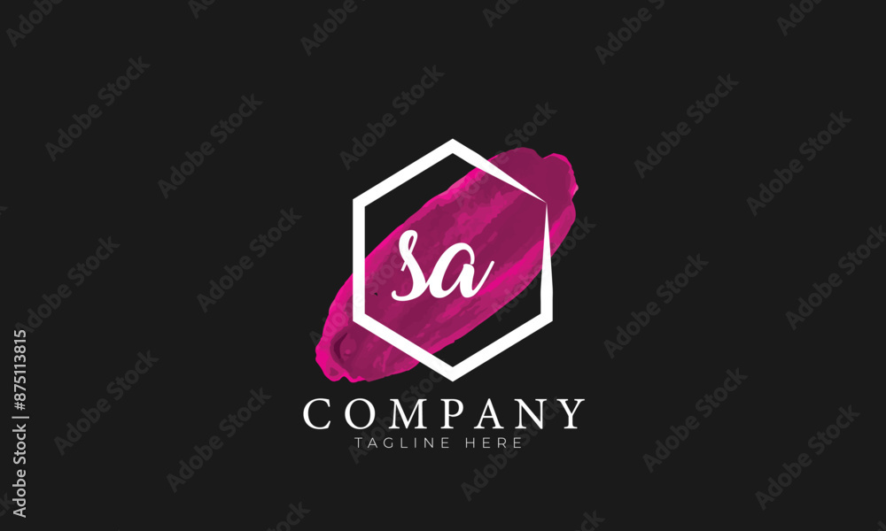 SA logo, Water color logo, Craft logo, Clothing logo SA logo, Water color logo, Craft logo, Clothing logo