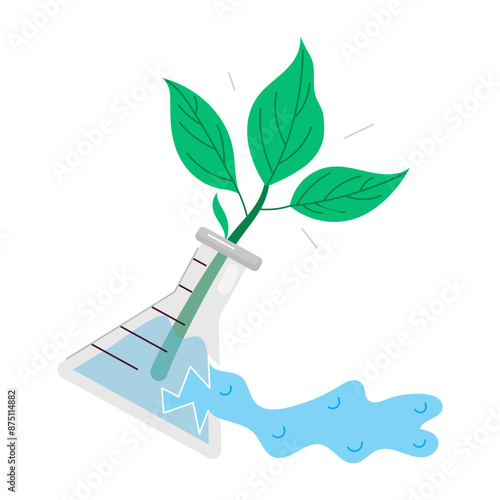 Botany lab failed experiment, flat style sticker 

