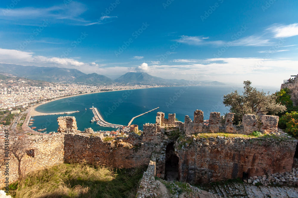 Fototapeta premium Alanya Town view from castle in Turkey