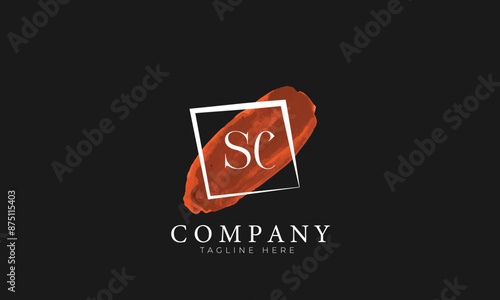 SC logo, Water color logo, Craft logo, Clothing logo