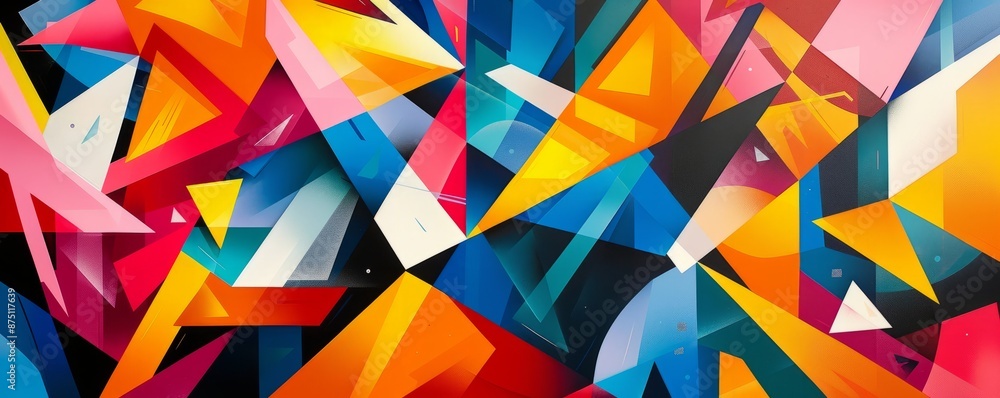 Colorful geometric designs with sharp angles Colorful geometric designs with sharp angles