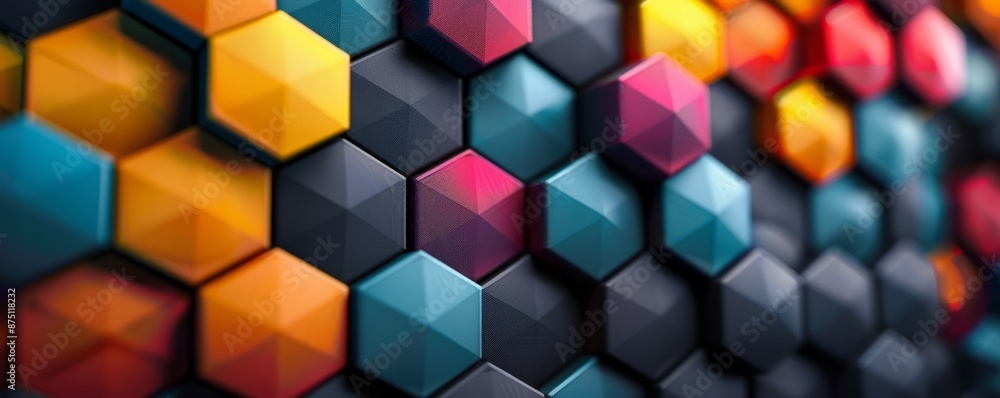 Overlapping colorful hexagons Overlapping colorful hexagons