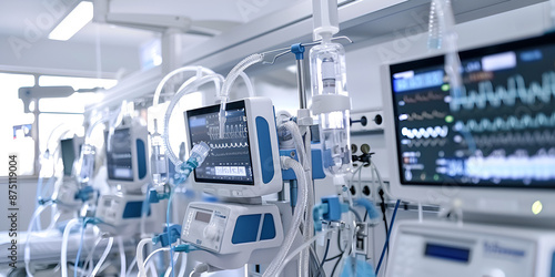 Advanced medical ventilators in a hospital setting demonstrating life-saving respiratory support technology