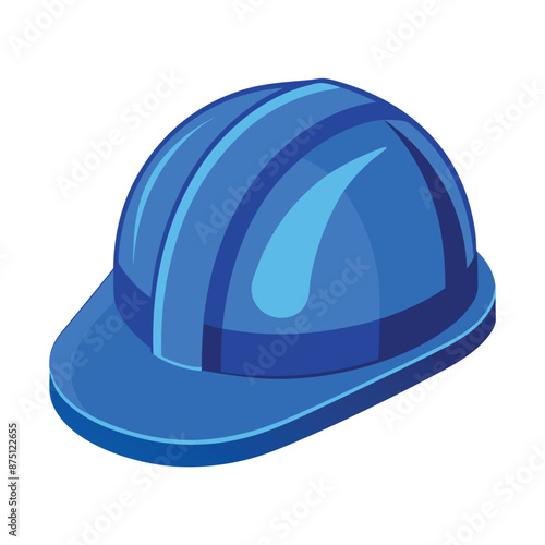 Illustration of Blue hard hat Isolated 
