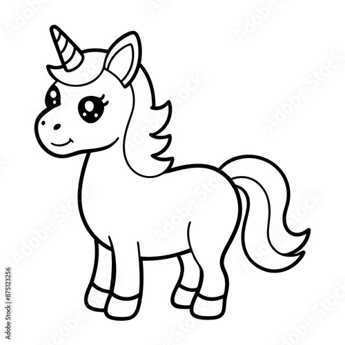 a cute unicorn for kids vector cartoon © VarotChondra
