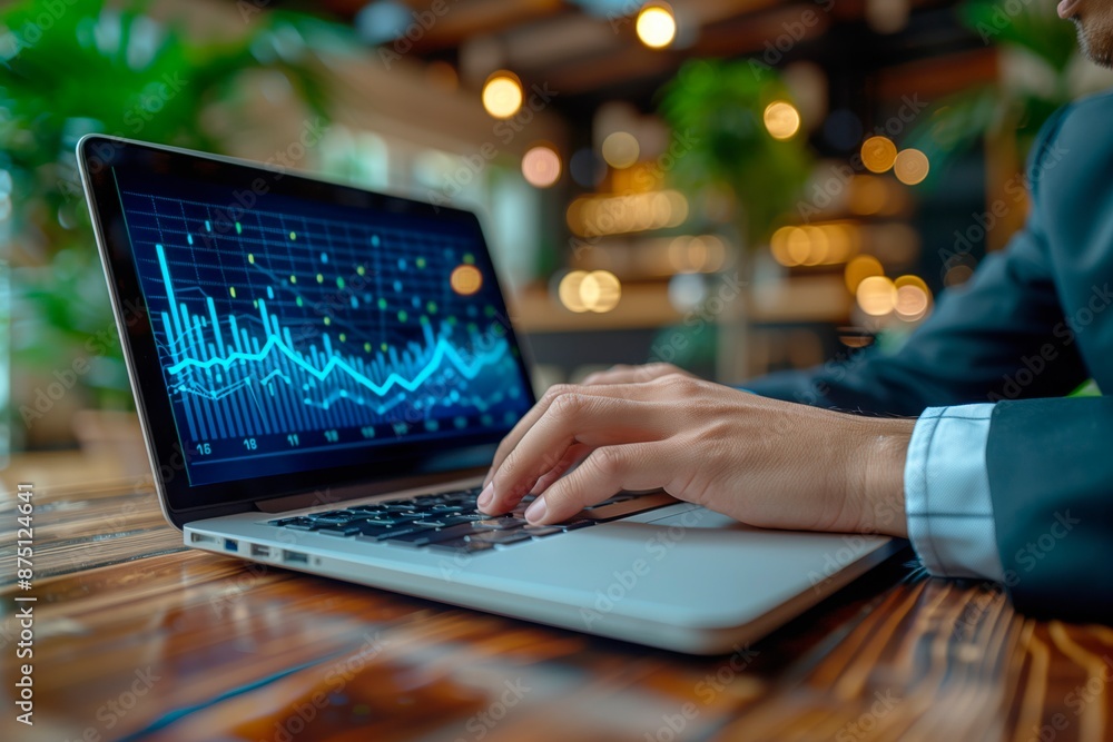 Business strategy. Man typing on his laptop .Economical growth. Copy space. CEO management Business strategy. Man typing on his laptop .Economical growth. Copy space. CEO management