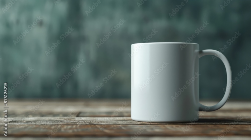 A simple, aesthetically pleasing image of a plain white ceramic mug placed on a rustic wooden table. The background is blurred, adding focus to the mug, suggesting tranquility and comfort. A simple, aesthetically pleasing image of a plain white ceramic mug placed on a rustic wooden table. The background is blurred, adding focus to the mug, suggesting tranquility and comfort.